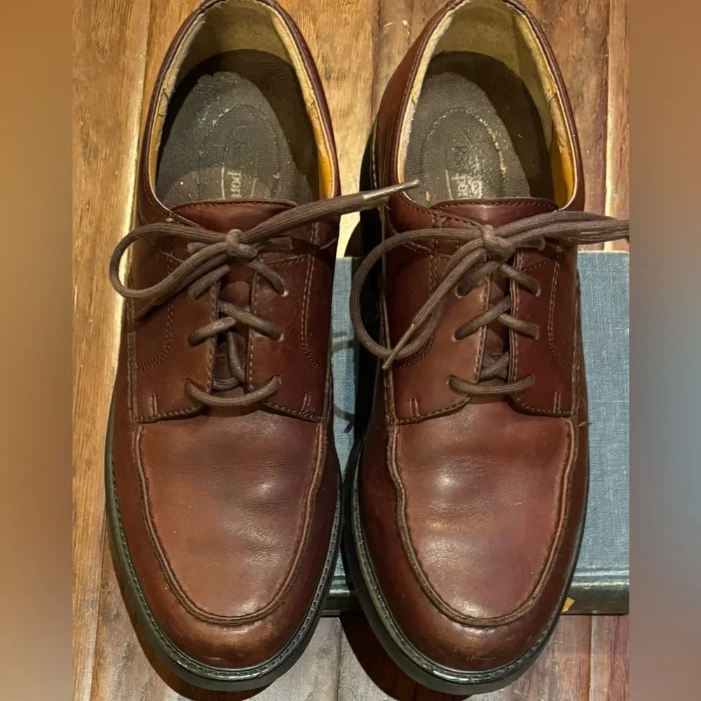 Rockport Leather Oxford Comfort Shoes Brown Lace Up Men’s 9M